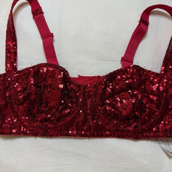Dolce & Gabbana Red Sequin Balconette Bra - Picture 3 of 17